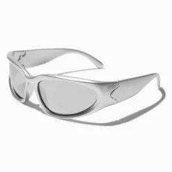 Claire's Lunettes-Lunettes de soleil Racer couleur argentée
