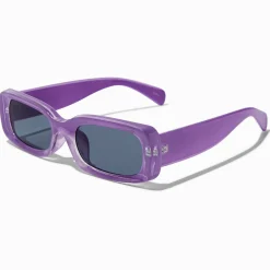 Claire's Lunettes-Lunettes de soleil rectangulaires violettes