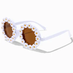 Claire's Lunettes-Lunettes de soleil rondes motif marguerite blanches Claire's Club