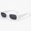 Claire's Lunettes-Lunettes de soleil rétro rectangulaires - Blanc