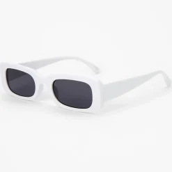 Claire's Lunettes-Lunettes de soleil rétro rectangulaires - Blanc