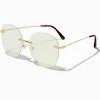 Claire's Lunettes-Lunettes rondes à verres transparents et bordure verte avec réduction de la lumière bleue