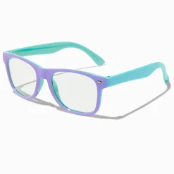 Claire's Lunettes-Lunettes à verres transparents rétro violet et bleu sarcelle Claire's Club