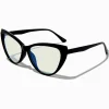 Claire's Lunettes-Lunettes à verres transparents œil de chat noires avec réduction de la lumière bleue