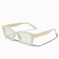 Claire's Lunettes-Lunettes à verres transparents rectangulaires jaune clair