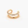 Claire's Bijoux De Piercing-Manchette d'oreille double rang ornementée sur un seul rang couleur dorée