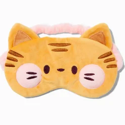 Claire's Masques Sommeil-Masque de sommeil chat orange en peluche