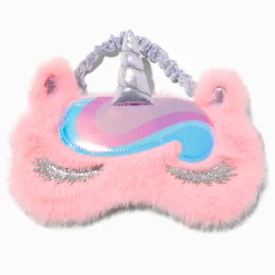 Claire's Masques Sommeil-Masque de sommeil en peluche licorne rose