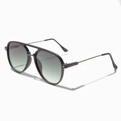 Claire's Lunettes-Matte Black Aviator Sunglasses