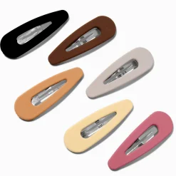 Claire's Barrettes Et Pinces-Matte Boho Snap Hair Clips - 6 Pack