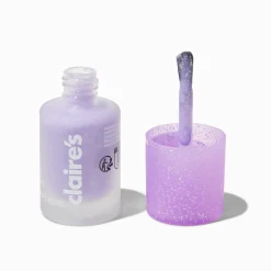 Claire's Ongles-Matte Effect Vegan Nail Polish - Lilac Glitter
