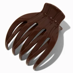 Claire's Barrettes Et Pinces-Medium Finger Hair Claw - Brown