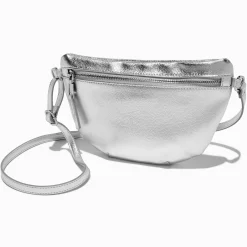 Claire's Sacs Banane-Metallic Silver Belt Bag