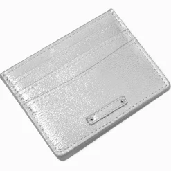 Claire's Portefeuilles-Metallic Silver Credit Card Case