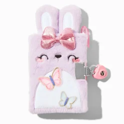 Claire's Cahiers Et Journaux Intimes-Mini journal à cadenas en peluche lapin papillon Claire's Club
