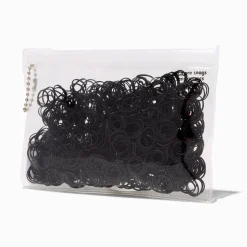 Claire's Élastiques|Accessoires Coiffure-Mini élastiques doux pour les cheveux noirs - Lot de 1 000