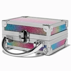 Claire's Coffrets Et Palettes-Mini palette de maquillage de voyage à cadenas avec paillettes arc-en-ciel Claire's Club
