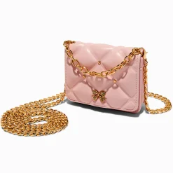 Claire's Sacs À Bandoulière-Mini sac à bandoulière coquette matelassé bouffant rose