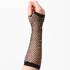 Claire's Gants Et Mitaines-Mitaines en résille avec strass - Noir