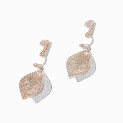 Claire's Clips Et Autocollants-Mixed Metal Filigree Teardrop Clip-On Drop Earrings