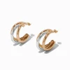 Claire's Anneaux-Mixed Metals Cluster Triple Hoop Earrings
