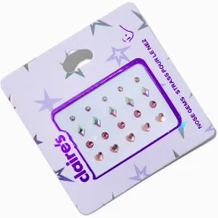 Claire's Paillettes Et Bijoux De Peau-Mixed Stick On Nose Gems - 20 Pack