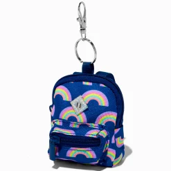 Claire's Porte-clés-Navy Rainbow Mini Backpack Keychain