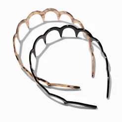 Claire's Bandeaux Et Serre-têtes-Neutral Tortoiseshell Zig Zag Headbands - 2 Pack