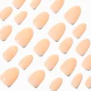 Claire's Ongles-Orange Glossy Short Almond Vegan Faux Nail Set - 24 Pack