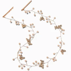 Claire's Bandeaux Et Serre-têtes-Ornement pour cheveux papillon strass et perles d’imitation rose
