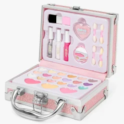 Claire's Coffrets Et Palettes-Palette compacte de maquillage format voyage rose à paillettes