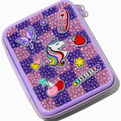 Claire's Coffrets Et Palettes-Palette compacte de maquillage et boîte en fer violette licorne Y2K