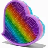 Claire's Coffrets Et Palettes-Palette de maquillage de grande taille cœur arc-en-ciel