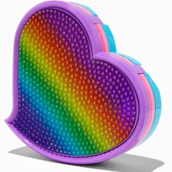 Claire's Coffrets Et Palettes-Palette de maquillage de grande taille cœur arc-en-ciel