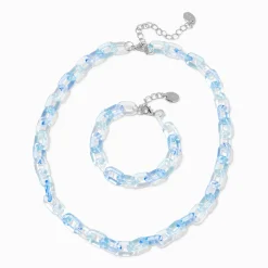 Claire's Parures De Bijoux-Parure de bijoux chaînette épaisse acrylique bleue Claire's Club - Lot de 2