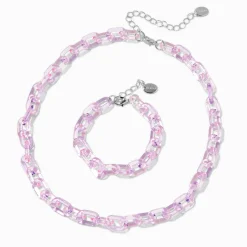 Claire's Parures De Bijoux-Parure de bijoux chaînette épaisse acrylique violets Claire's Club - Lot de 2