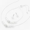 Claire's Parures De Bijoux-Parure de bijoux perles d'imitation couleur argentée - Lot de 3