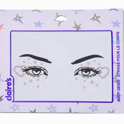 Claire's Paillettes Et Bijoux De Peau-Pastel Purple Heart Eye Gems