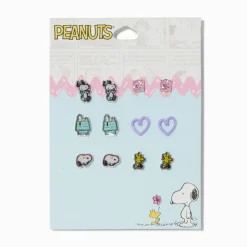 Claire's Clous D'oreilles-Peanuts™ Snoopy & Woodstock Stud Earrings - 6 Pack