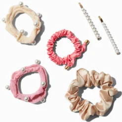 Claire's Chouchous-Pearl Brights Scrunchie & Hair Pin Set - 6 Pack