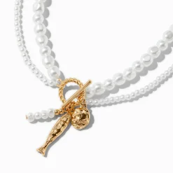 Claire's Colliers-Pearl Toggle Beach Multi-Strand Necklace