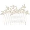 Claire's Barrettes Et Pinces-Peigne motif feuille en strass couleur argenté