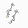 Claire's Pendantes-Pendantes AB iridescentes étoile dépareillées couleur argentée