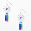 Claire's Pendantes-Pendantes attrape-rêves perlées roses et bleues 4 cm couleur argentée