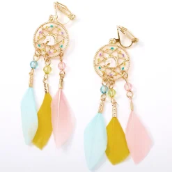 Claire's Clips Et Autocollants-Pendantes à clip attrape-rêves licorne pastel 6,5 cm couleur dorée