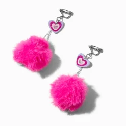 Claire's Clips Et Autocollants-Pendantes à clip avec pompon cœur rayonnant