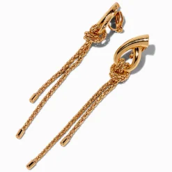 Claire's Clips Et Autocollants|Pendantes-Pendantes à clip chaîne nouée couleur dorée