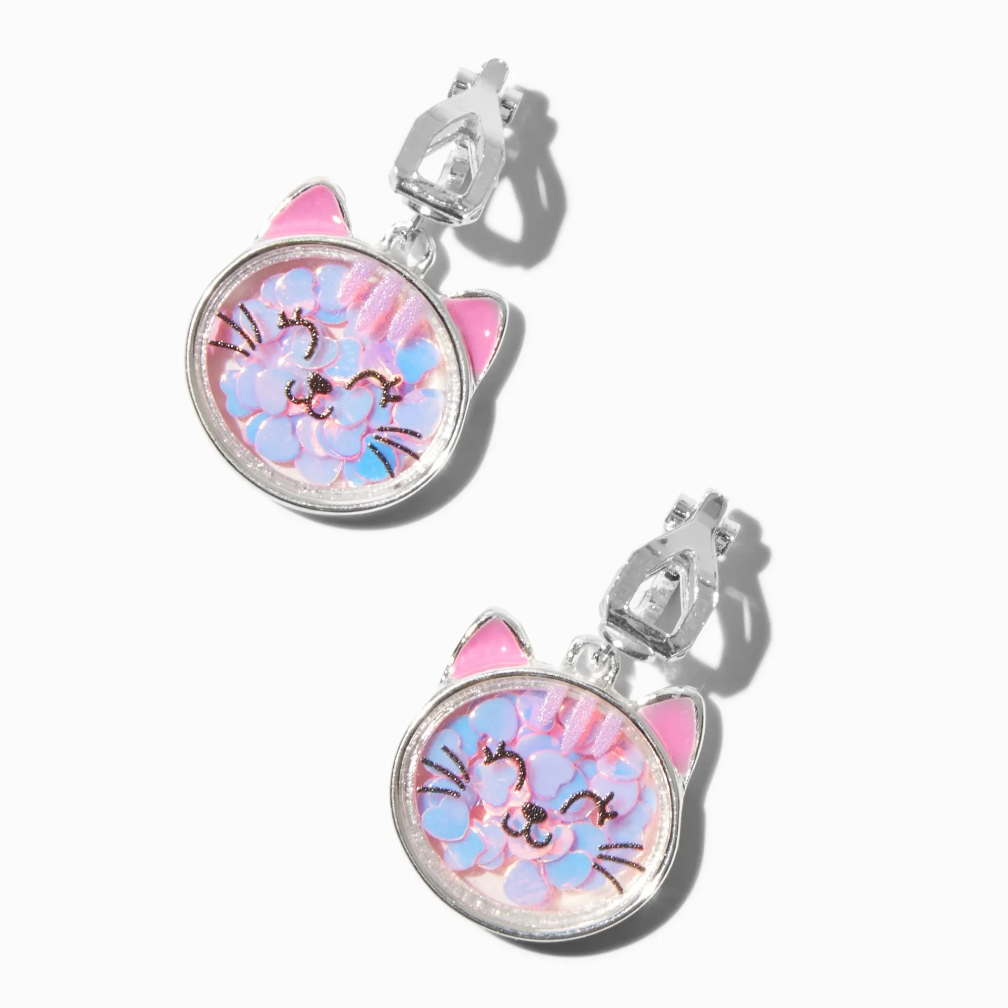 Claire's Clips Et Autocollants-Pendantes à clip chat rose shaker