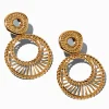 Claire's Clips Et Autocollants-Pendantes à clip 5 cm double cercle couleur dorée