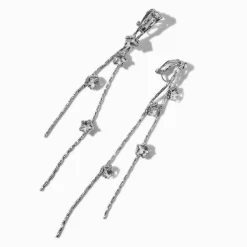 Claire's Clips Et Autocollants|Pendantes-Pendantes à clip 8 cm linéaires étoile couleur argentée